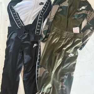 Nike two Kids Black and Green Track Pants Set Sz 6